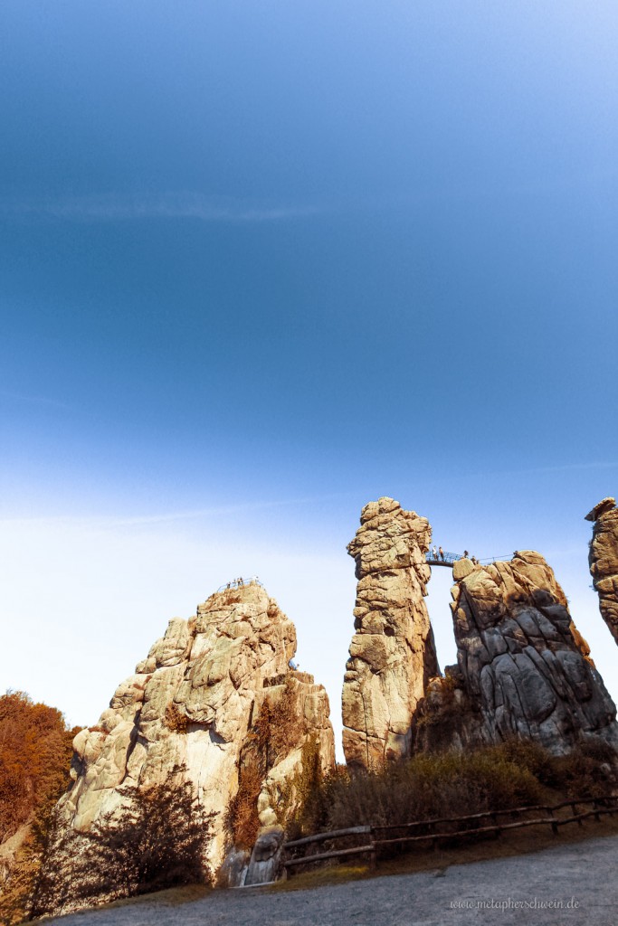Externsteine in der Rückansicht